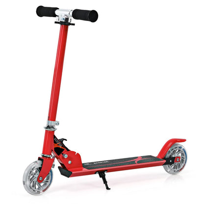 Trottinette Enfant 2 Roues Patinette Enfant Pliable Scooter Enfant Kick Avec LED Lumière Hauteur Réglable Bleu/Bleu Foncé/Rose/Rouge/Violet