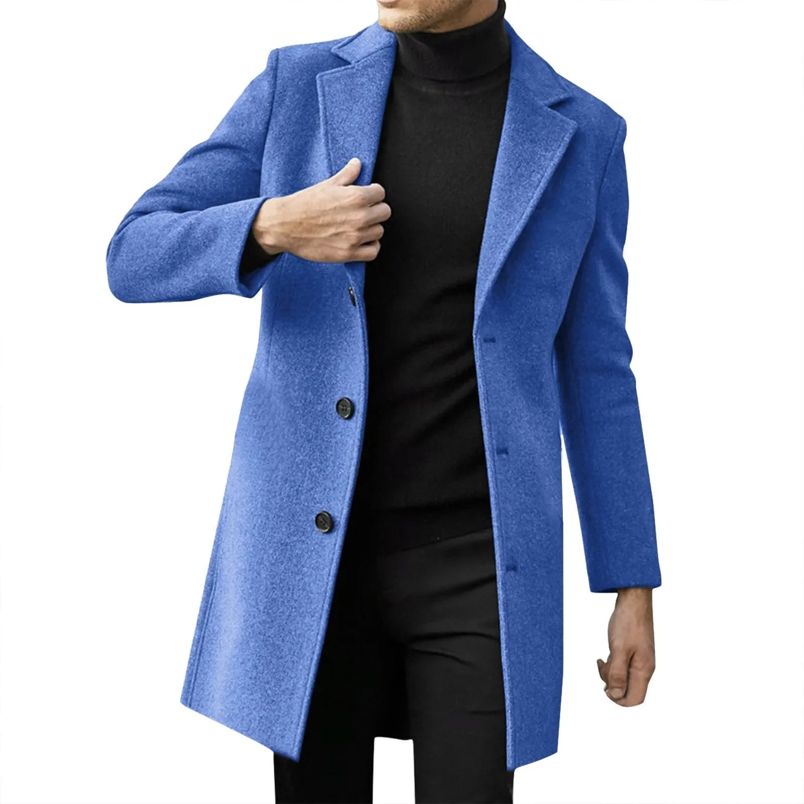 Trench-coat décontracté en laine et mélanges pour homme, style punk, idéal pour les loisirs, collection 2025