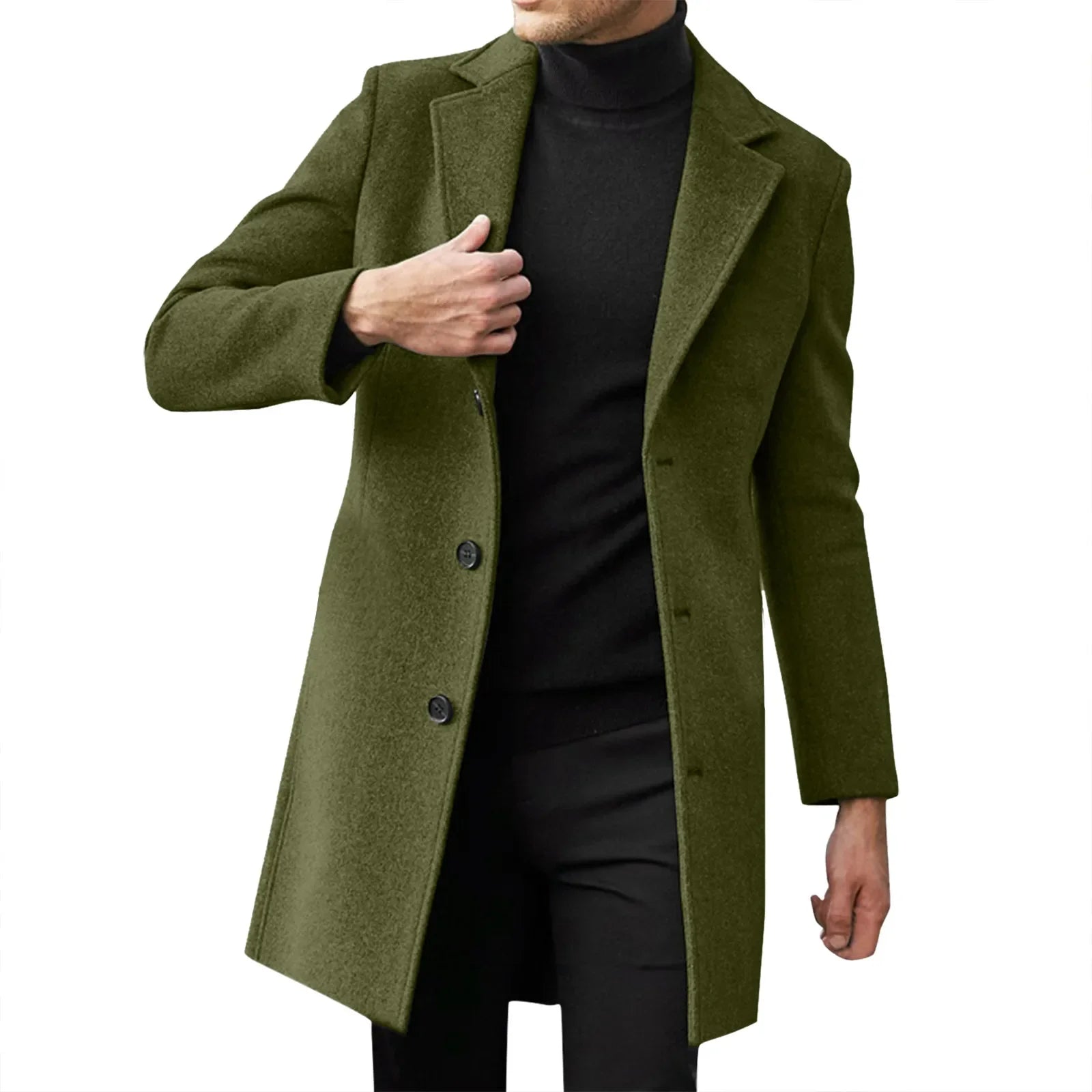 Trench-coat décontracté en laine et mélanges pour homme, style punk, idéal pour les loisirs, collection 2025