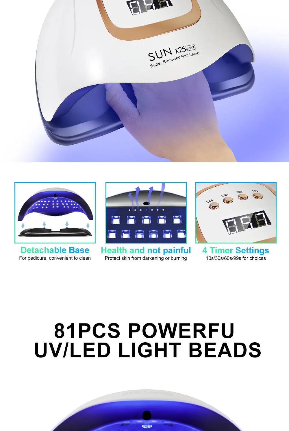 Lampe UV LED Professionnelle pour Ongles – Séchage Rapide et Polissage Gel