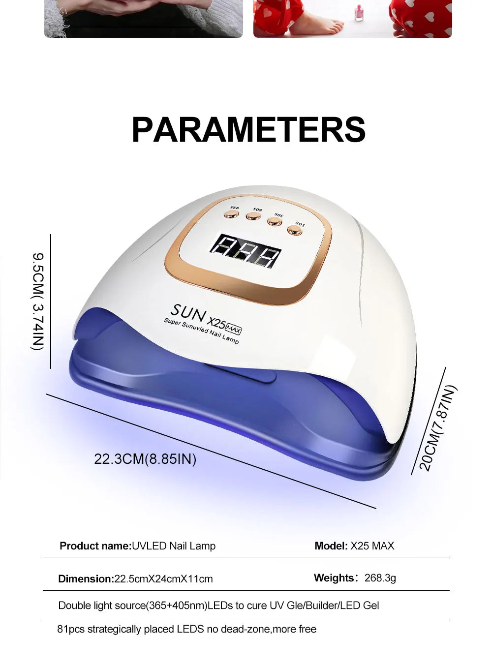 Lampe UV LED Professionnelle pour Ongles – Séchage Rapide et Polissage Gel