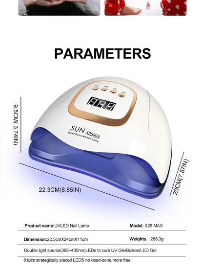 Lampe UV LED Professionnelle pour Ongles – Séchage Rapide et Polissage Gel