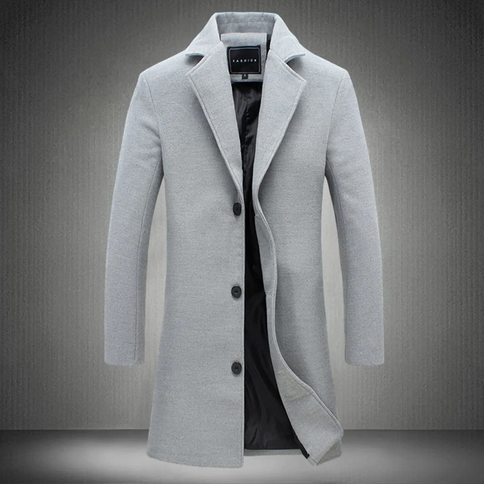 Trench-coat décontracté en laine et mélanges pour homme, style punk, idéal pour les loisirs, collection 2025